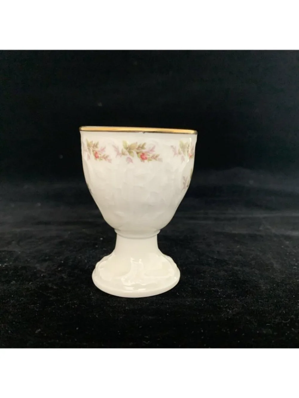 Rosenthal Sanssouci Floral Footed Egg Cup Gold Trim Porcelain Germany Vintage